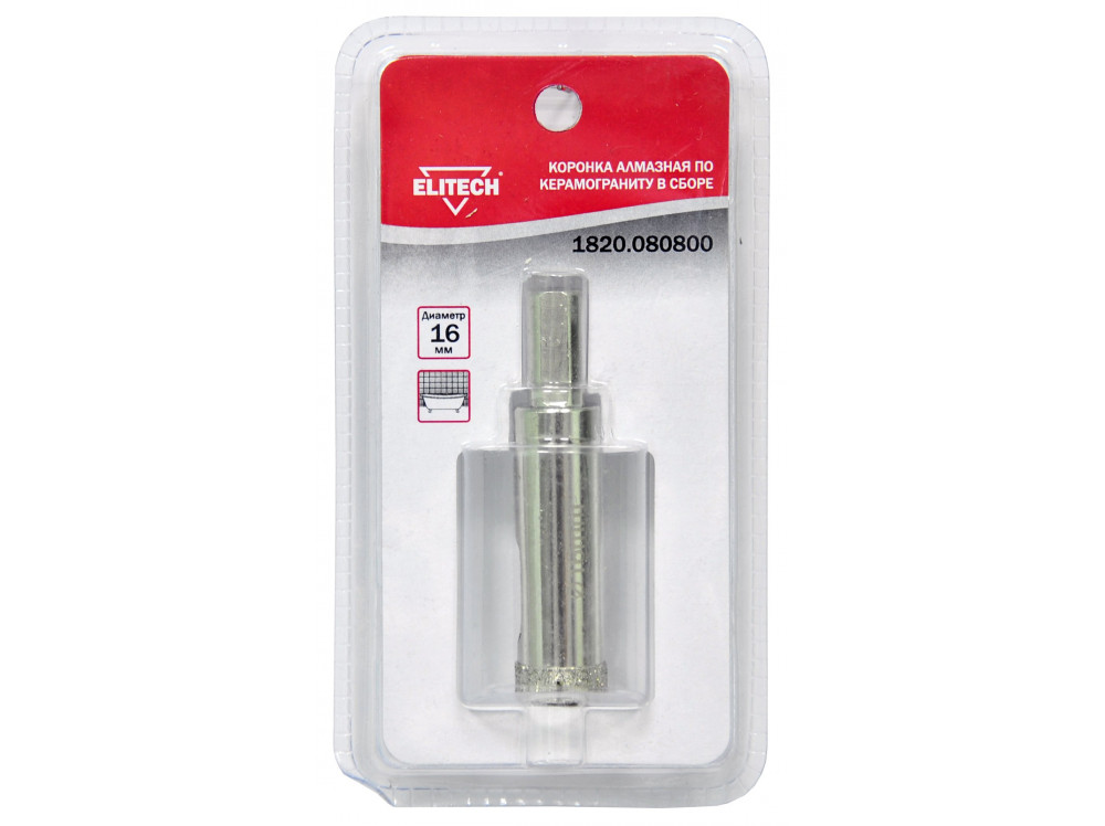Коронка ELITECH алмазная 16мм 1820.080800 1820.080800 189211 в фирменном магазине Elitech