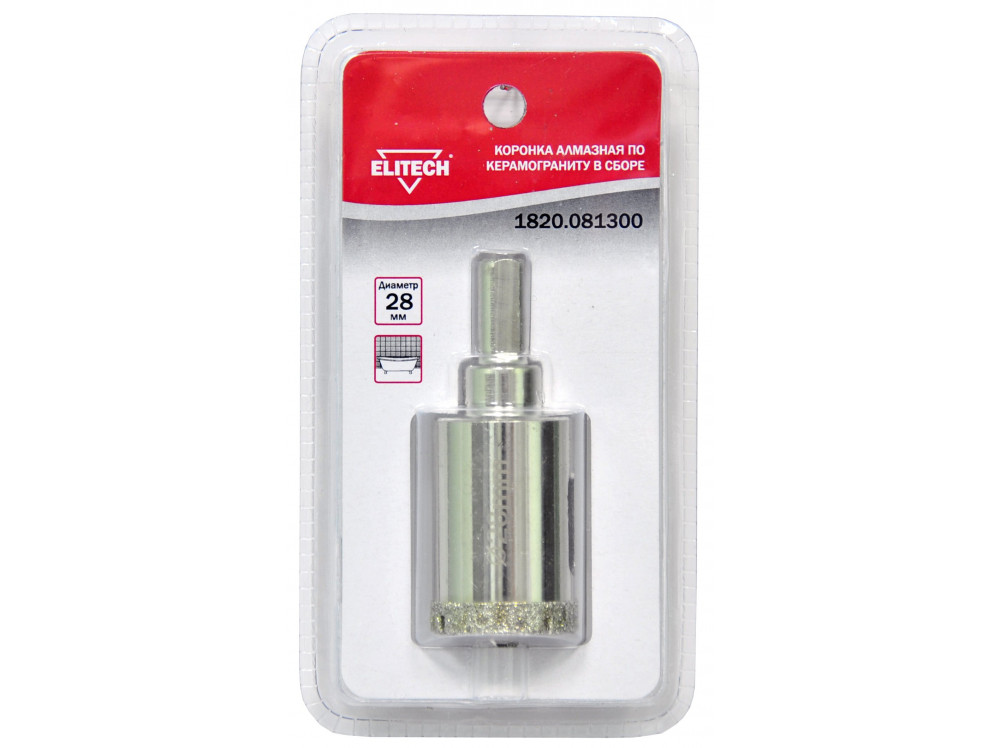 Коронка ELITECH алмазная 28мм 1820.081300 1820.081300 189216 в фирменном магазине Elitech
