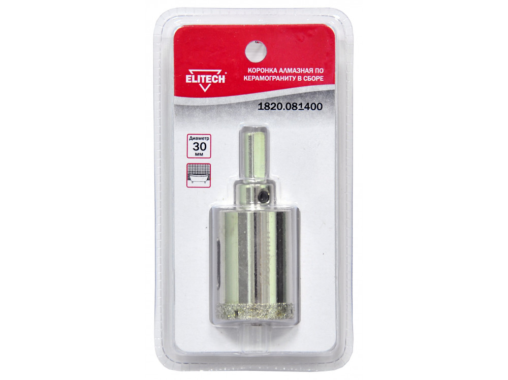 Коронка ELITECH алмазная 30мм 1820.081400 1820.081400 189217 в фирменном магазине Elitech