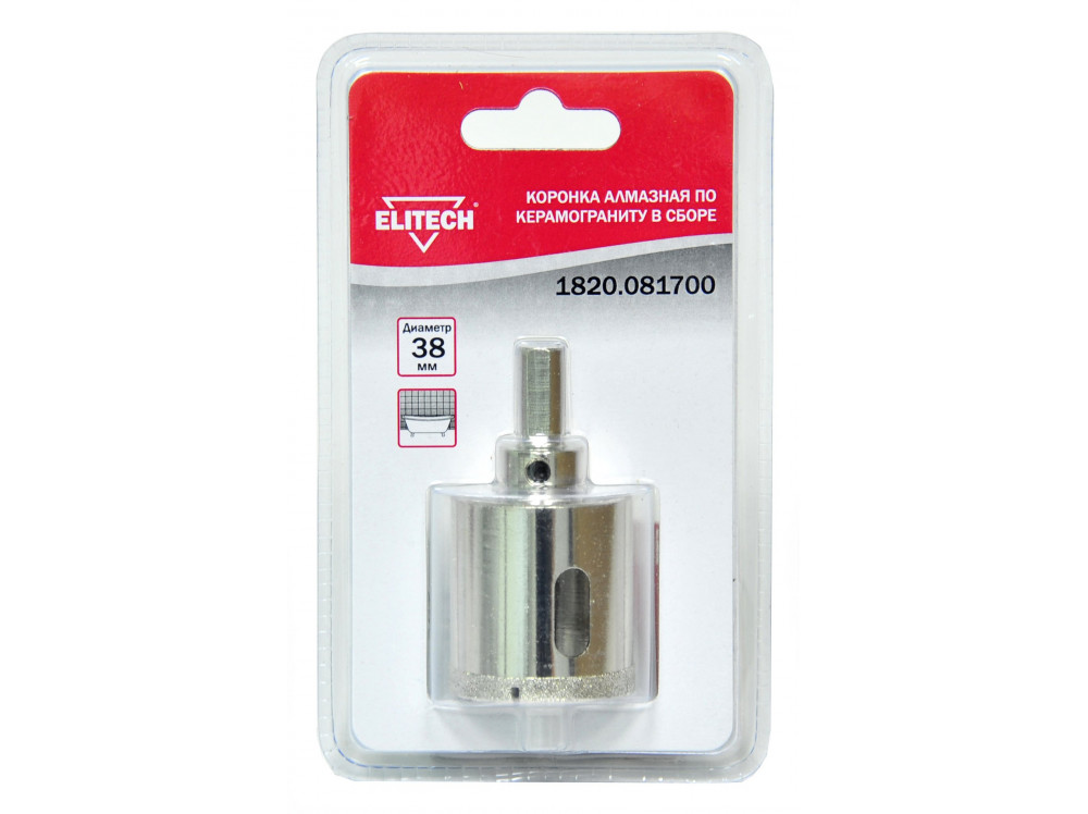Коронка ELITECH алмазная 38мм 1820.081700 1820.081700 189220 в фирменном магазине Elitech