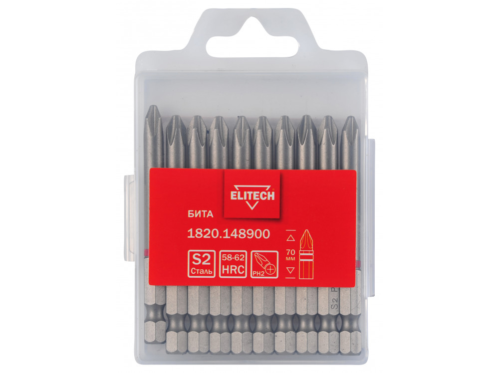 Бита ELITECH PH2 70мм 1шт 1820.148900 1820.148900 204248 в фирменном магазине Elitech