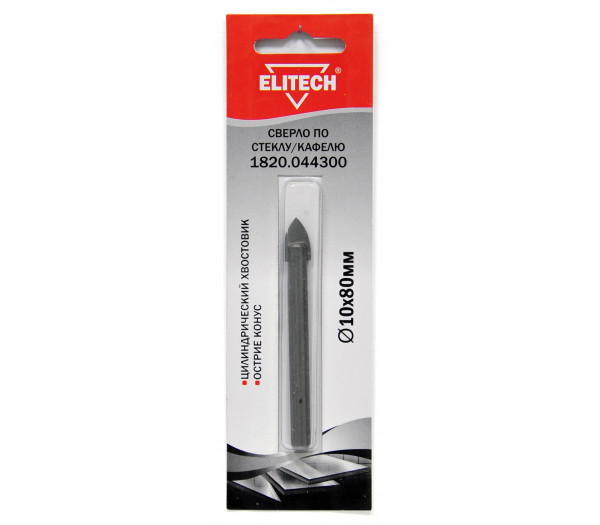 Сверло ELITECH 10х80мм стекло 1820.044300