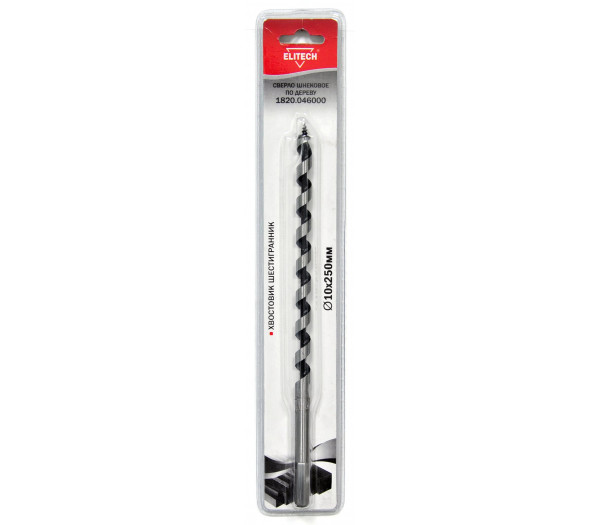 Сверло ELITECH 10х250мм HEX шнек 1820.046000