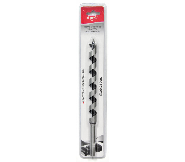 Сверло ELITECH 16х250мм HEX шнек 1820.046300