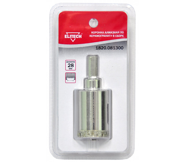 Коронка ELITECH алмазная 28мм 1820.081300