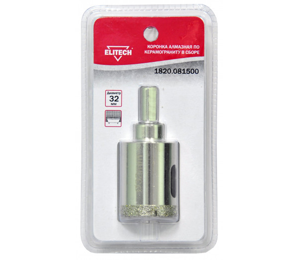 Коронка ELITECH алмазная 32мм 1820.081500
